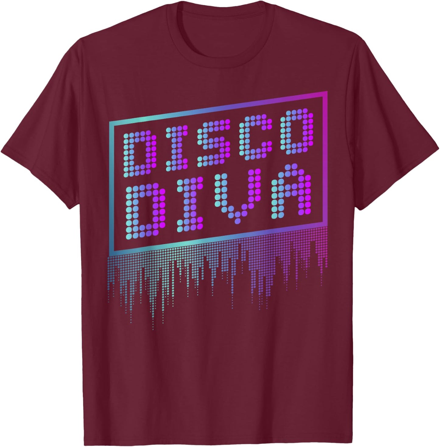 Disco Diva gift, Retro 70s gift, Vintage 80s design T-Shirt - T-Shirt | Maroon