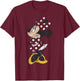 Disney Mickey and Friends Minnie Mouse Simple Distressed T-Shirt - T-Shirt | Maroon