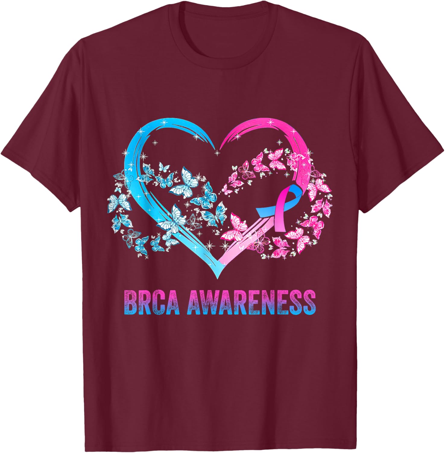 BRCA Awareness heart Gifts T-Shirt - T-Shirt | Maroon