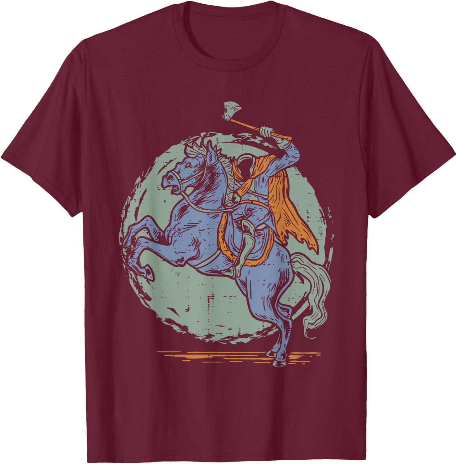 Halloween Headless Horseman T-Shirt - T-Shirt | Maroon