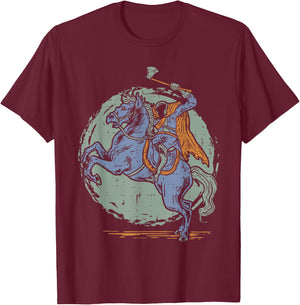 Halloween Headless Horseman T-Shirt - T-Shirt | Maroon