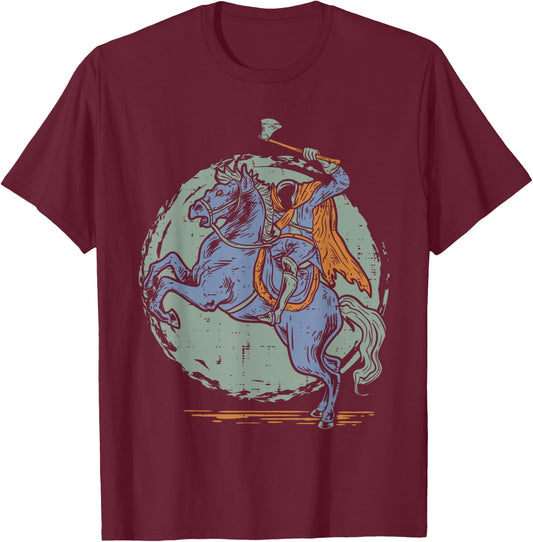 Halloween Headless Horseman T-Shirt - T-Shirt | Maroon
