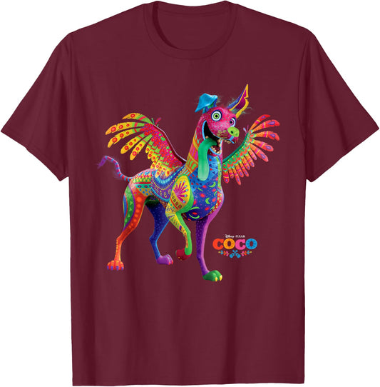 Disney Pixar Coco Dante Alebrije Spirit Animal T-Shirt - T-Shirt | Maroon