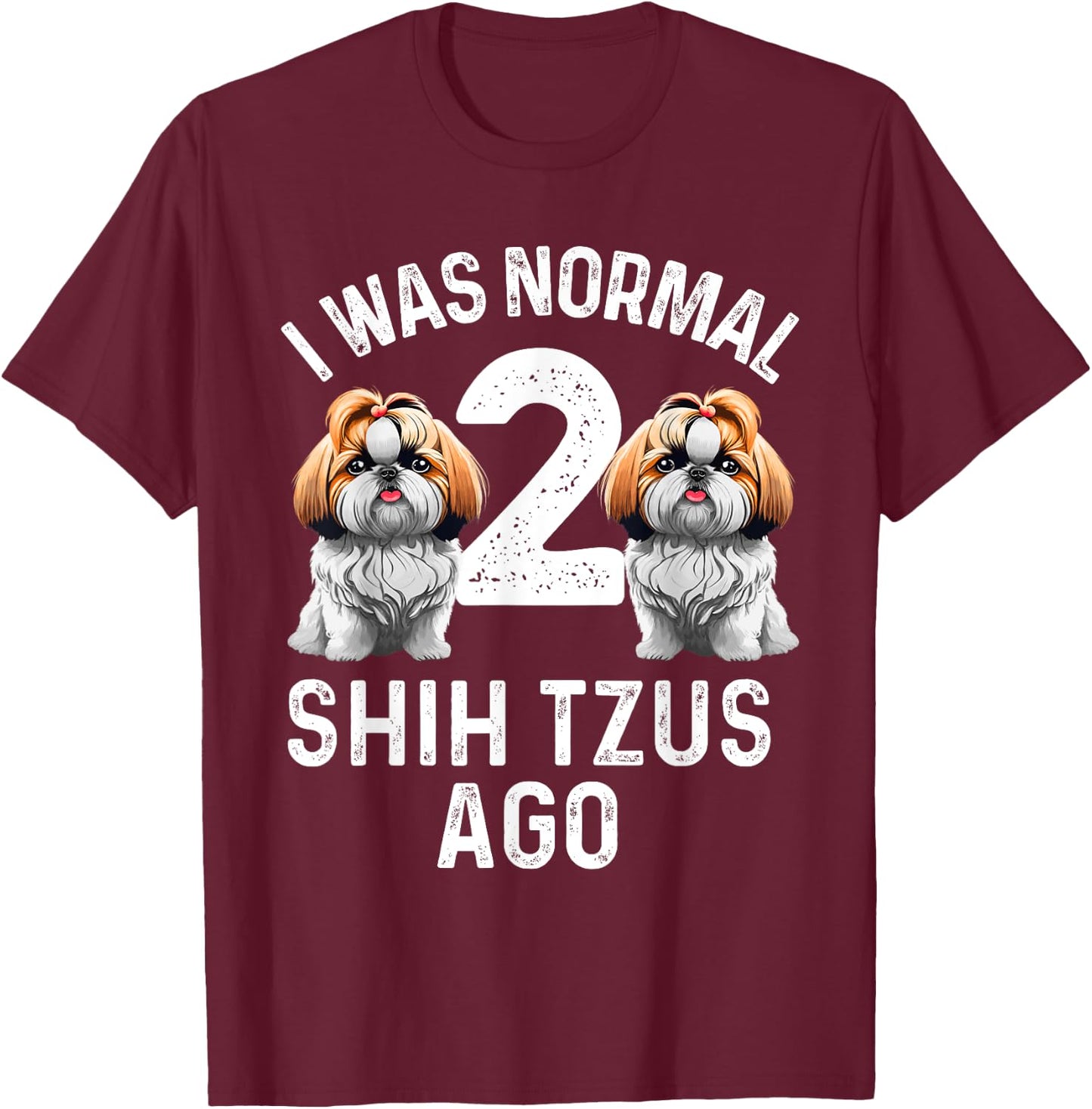 Best Shih Tzu Art Women Kid Puppy Dog Shih Tzu Lover T-Shirt - T-Shirt | Maroon