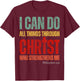 Vintage Christian I Can Do All Things Through Christ Faith T-Shirt - T-Shirt | Maroon