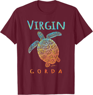 JCombs: Virgin Gorda, BVI, Sea Turtle, Beach T-Shirt - T-Shirt | Maroon