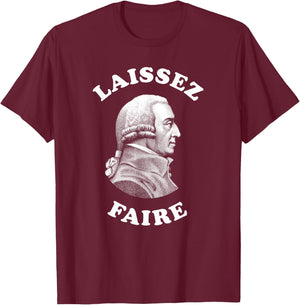 Adam Smith Laissez Faire Funny Business Teacher Economist T-Shirt - T-Shirt | Maroon