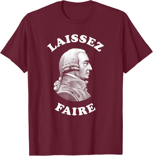 Adam Smith Laissez Faire Funny Business Teacher Economist T-Shirt - T-Shirt | Maroon
