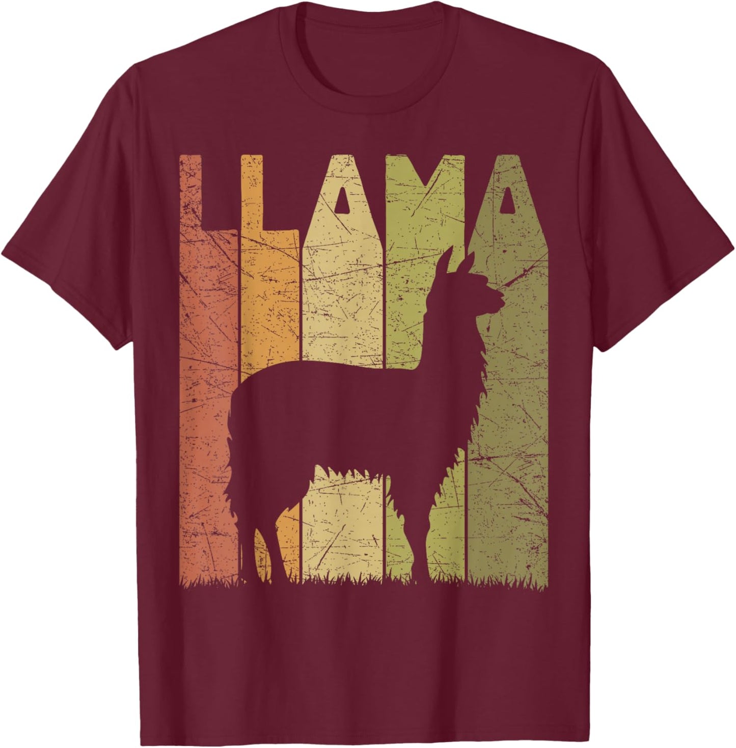 Llama Vintage Alpaca Llama Lover Retro Alpaca Farmer T-Shirt - T-Shirt | Maroon