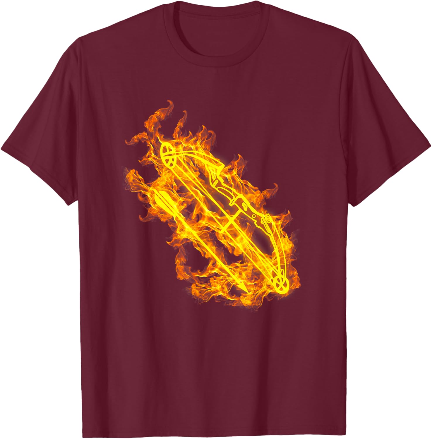 Fire Archery Bow And Arrow Flaming Archer T-Shirt - T-Shirt | Maroon