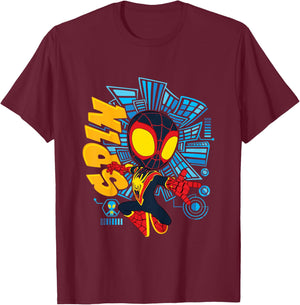 Marvel Spidey and His Amazing Friends Web-Spinners Spin T-Shirt - T-Shirt | Maroon