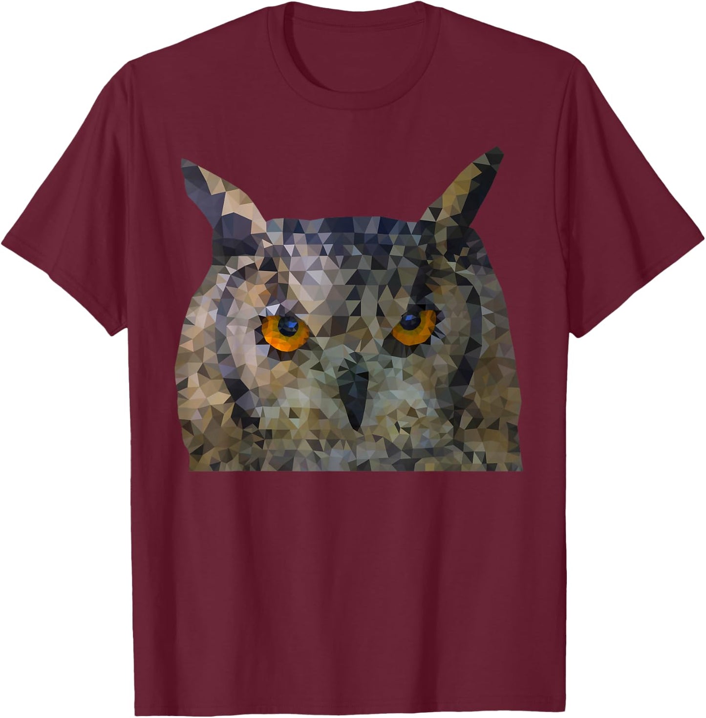 Owl polygon style T-Shirt - T-Shirt | Maroon