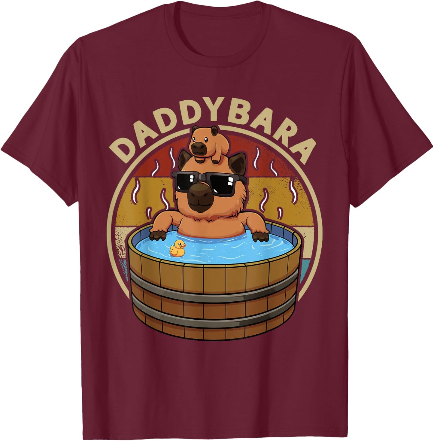 Capybara Daddy Funny Capybara Dad Father's Day T-Shirt - T-Shirt | Maroon