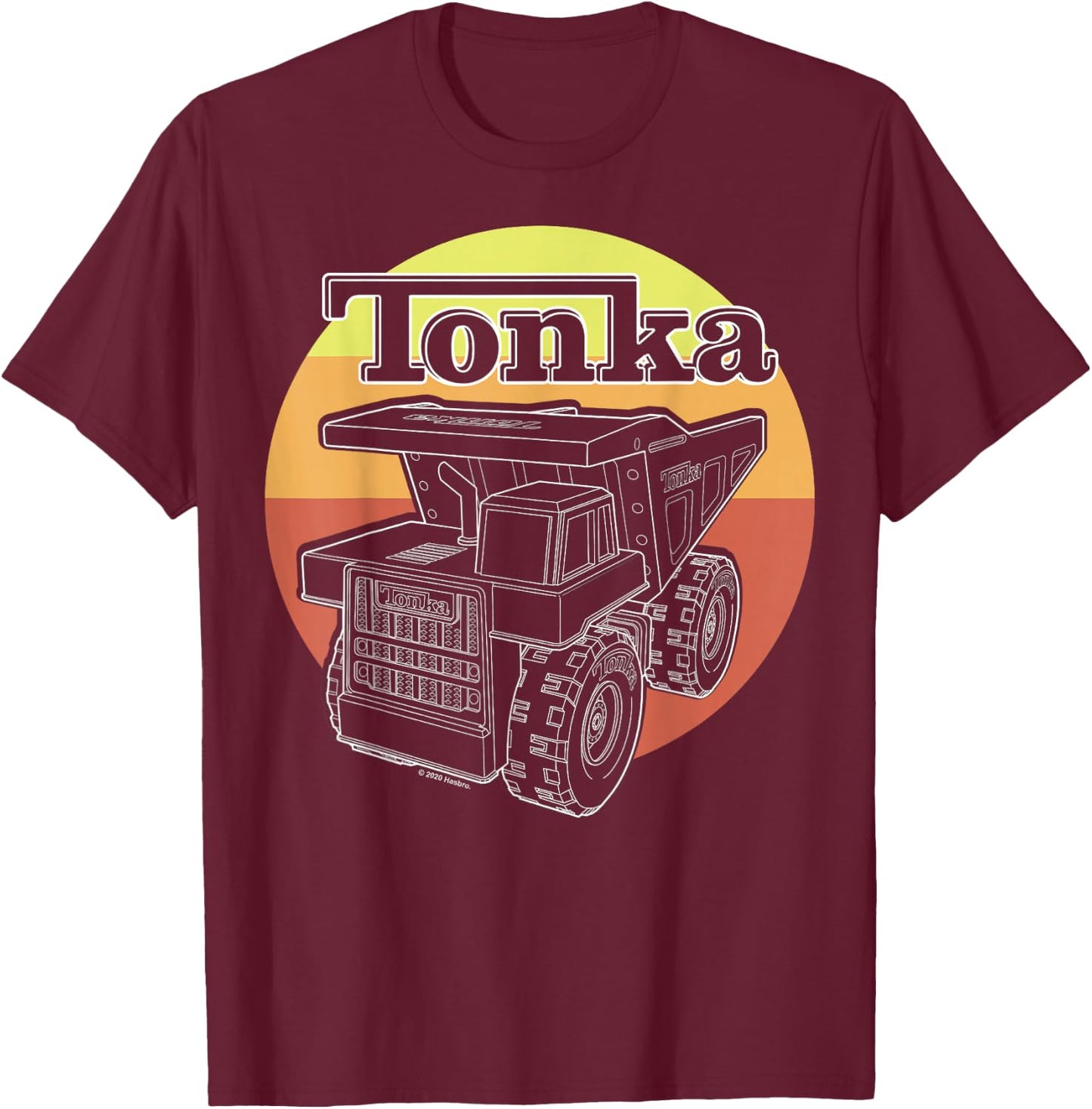 Tonka Retro Sunset Stripe Vintage Truck Logo T-Shirt - T-Shirt | Maroon