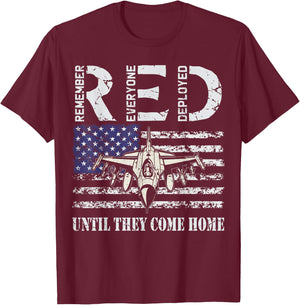 RED Friday Military Shirts Air Force USAF US Flag Veteran T-Shirt - T-Shirt | Maroon