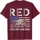 RED Friday Military Shirts Air Force USAF US Flag Veteran T-Shirt - T-Shirt | Maroon