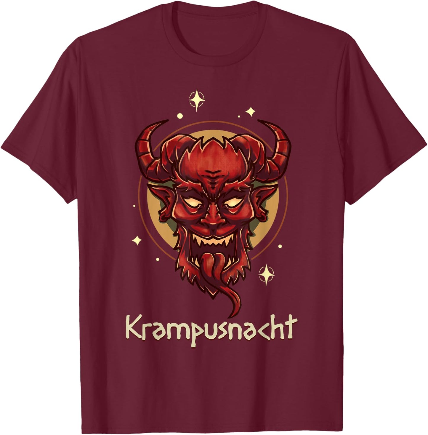 Krampus Night Merry Krampus Demon Eve Ugly Christmas Sweater T-Shirt - T-Shirt | Maroon