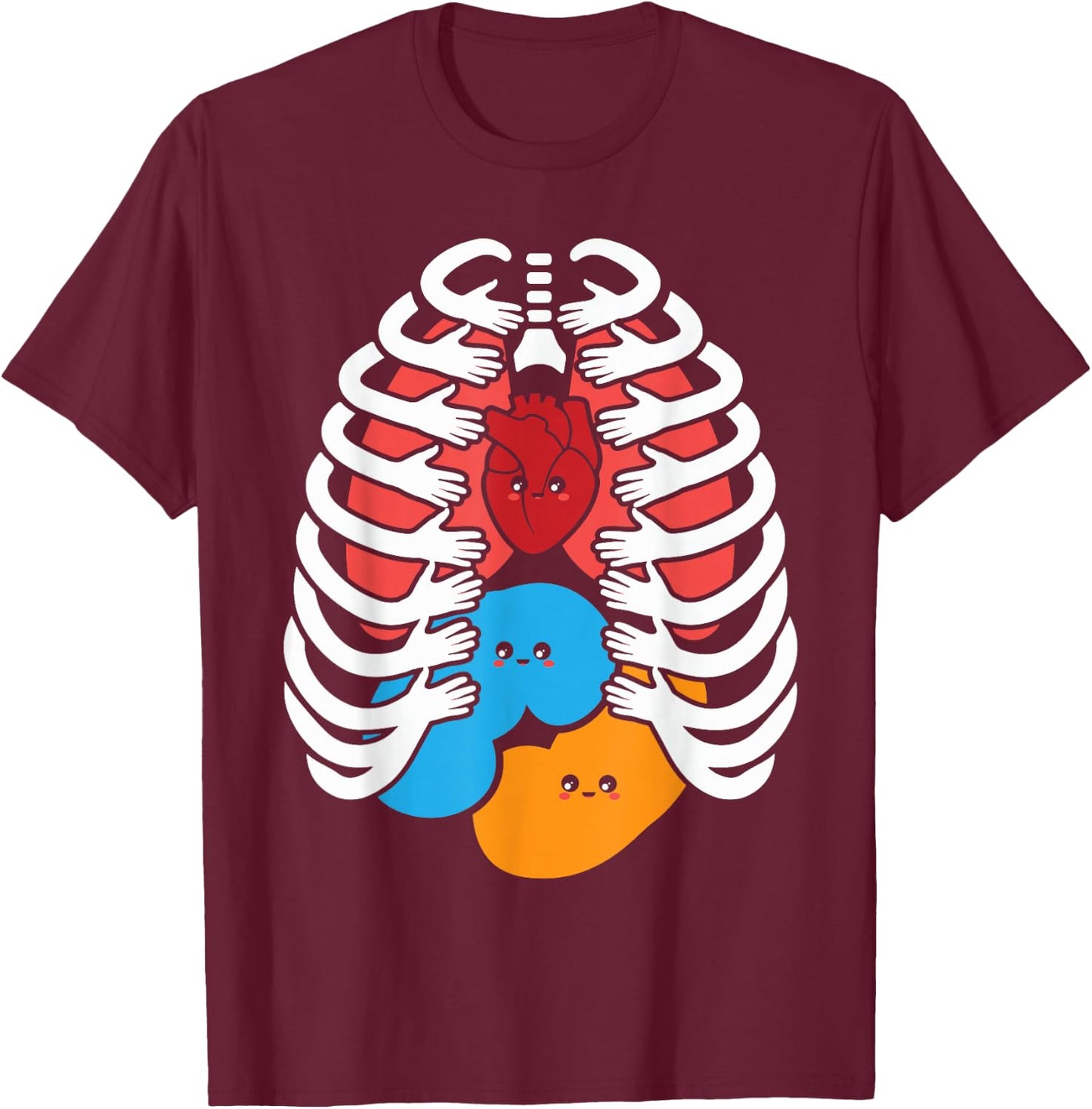 Human Anatomy Model - Anatomical Body Systems - Nurse T-Shirt - T-Shirt | Maroon