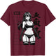 Sexy Waifu Otaku Anime Girl Japanese in Black and White Art T-Shirt - T-Shirt | Maroon