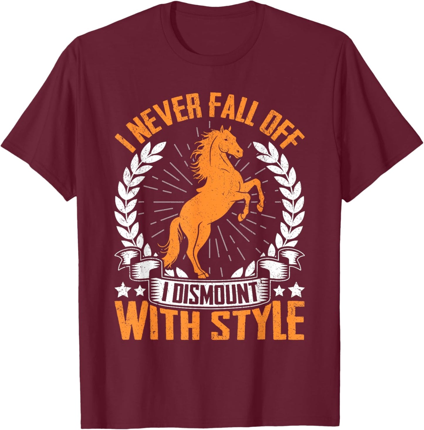 Funny Horse Shirt Women Kids Horse Lover Graphic T-Shirt - T-Shirt | Maroon