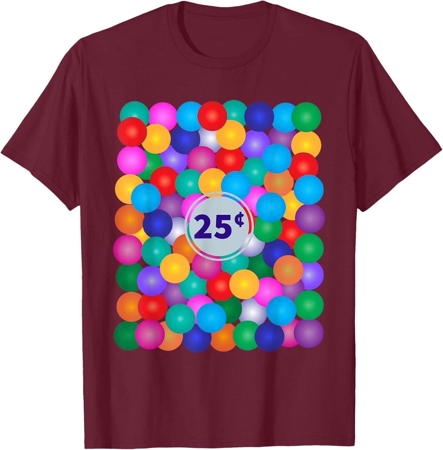 Gumball Machine Costume Candy 25cRainbow Gum Balls Halloween T-Shirt - T-Shirt | Maroon