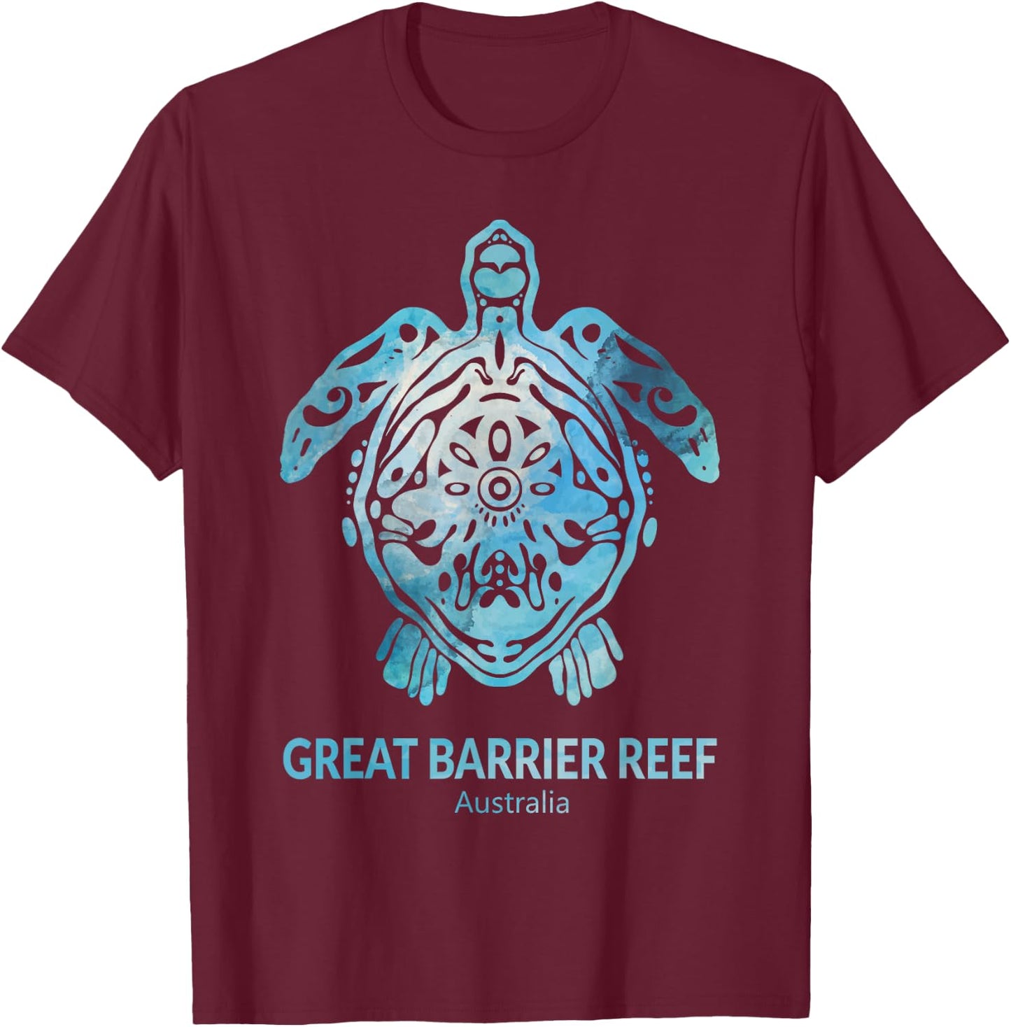 Great Barrier Reef Sea Turtle Ocean Souvenir T-Shirt - T-Shirt | Maroon
