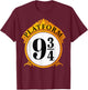 Harry Potter Platform 9 &3/4 Sign T-Shirt - T-Shirt | Maroon