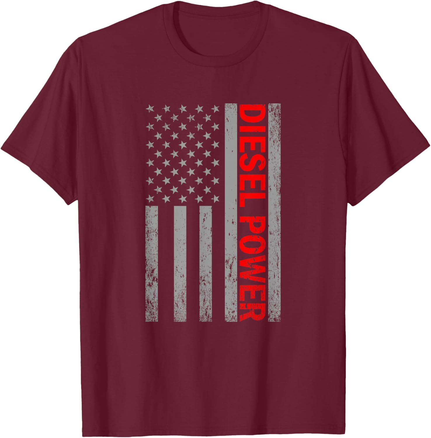 Diesel Power USA Flag Truck Turbo Brothers Mechanic T-Shirt - T-Shirt | Maroon