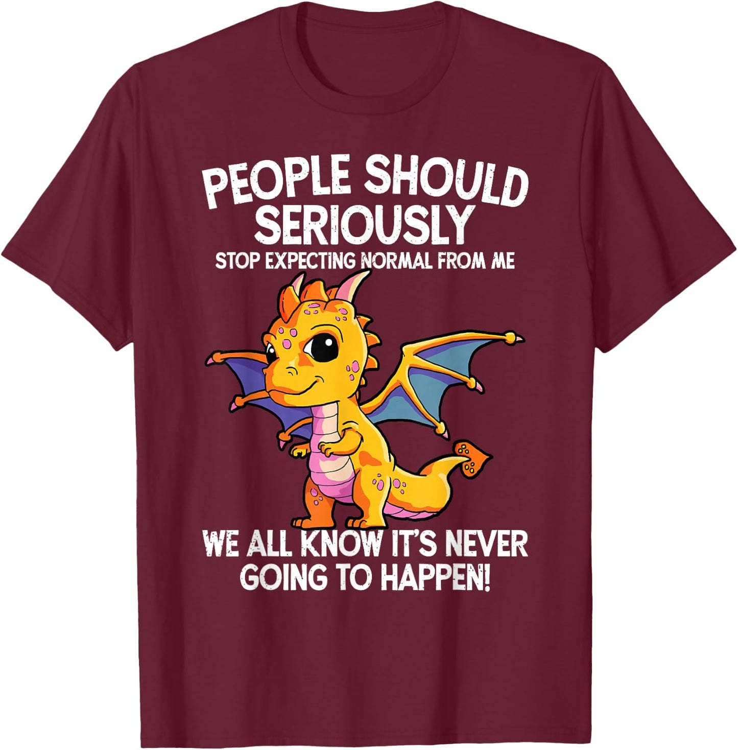 Cute dragon and girls T-Shirt - T-Shirt | Maroon