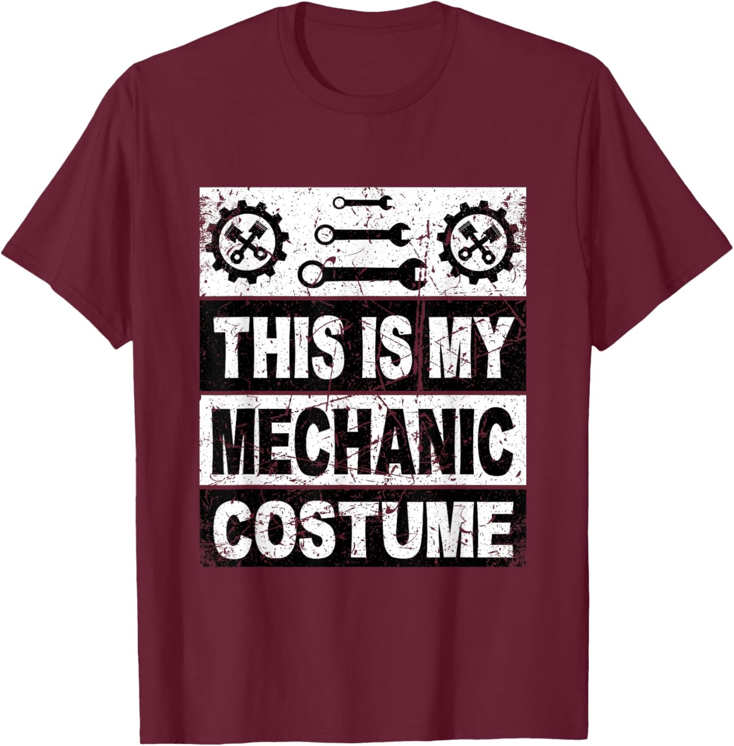 Retro This Is My Mechanic Costume Shirt For Car Mechanic T-Shirt - T-Shirt | Maroon