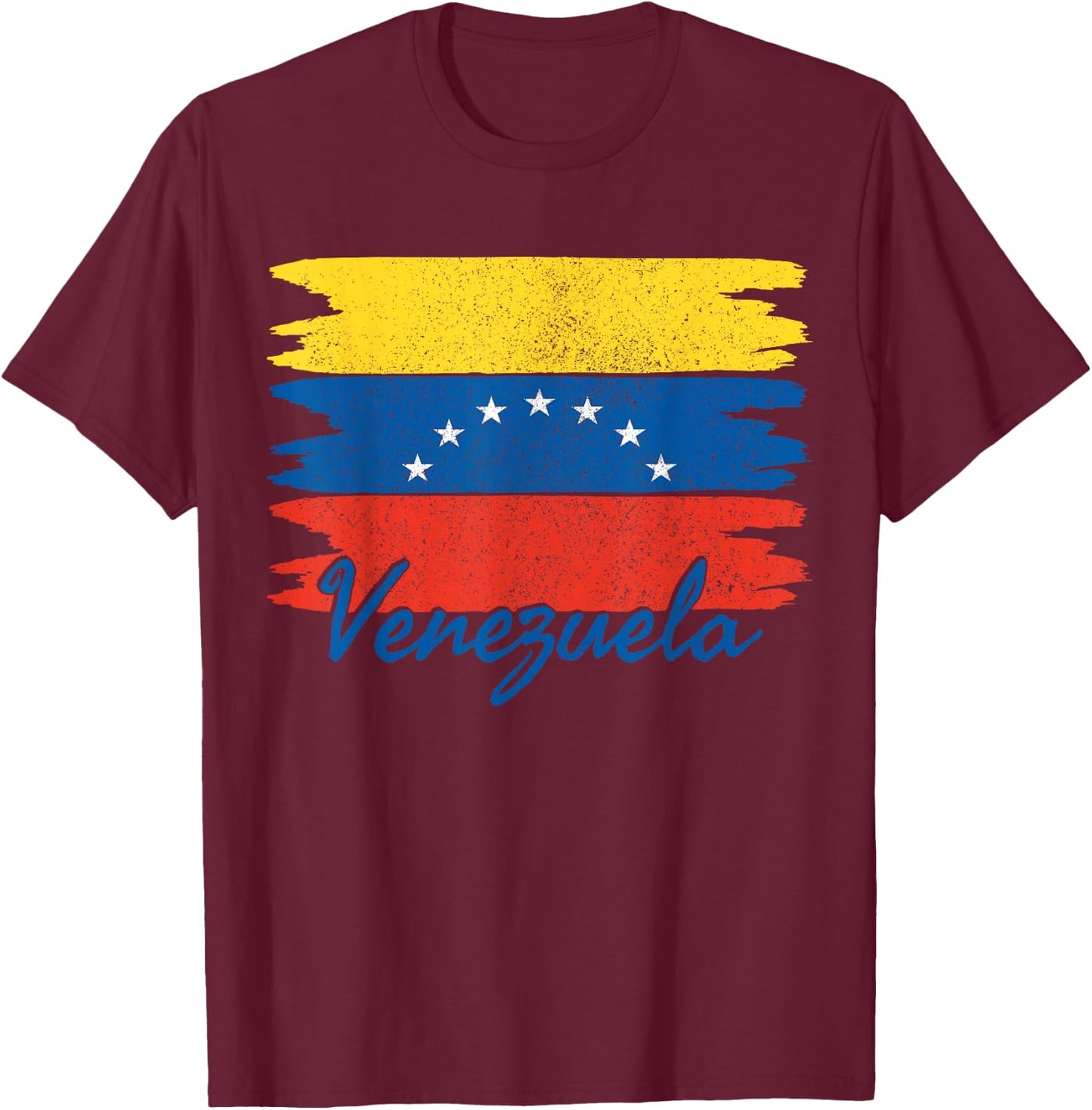 Venezuelan Pride Flag T-Shirt - T-Shirt | Maroon