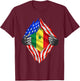 Senegal USA Senegal Flag Senegalese American Roots T-Shirt - T-Shirt | Maroon