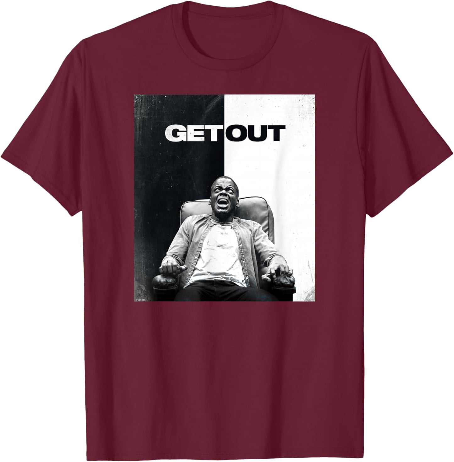 Get Out Poster T-Shirt - T-Shirt | Maroon