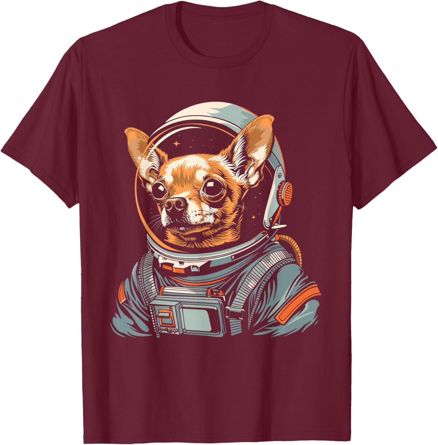 Chihuahua Astronaut Funny Cute Dog Space Suit T-Shirt - T-Shirt | Maroon