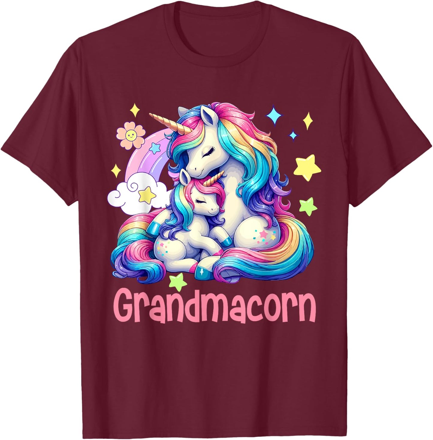 Grandmacorn Mother's Day Grandma Costume Unicorns Lover T-Shirt - T-Shirt | Maroon