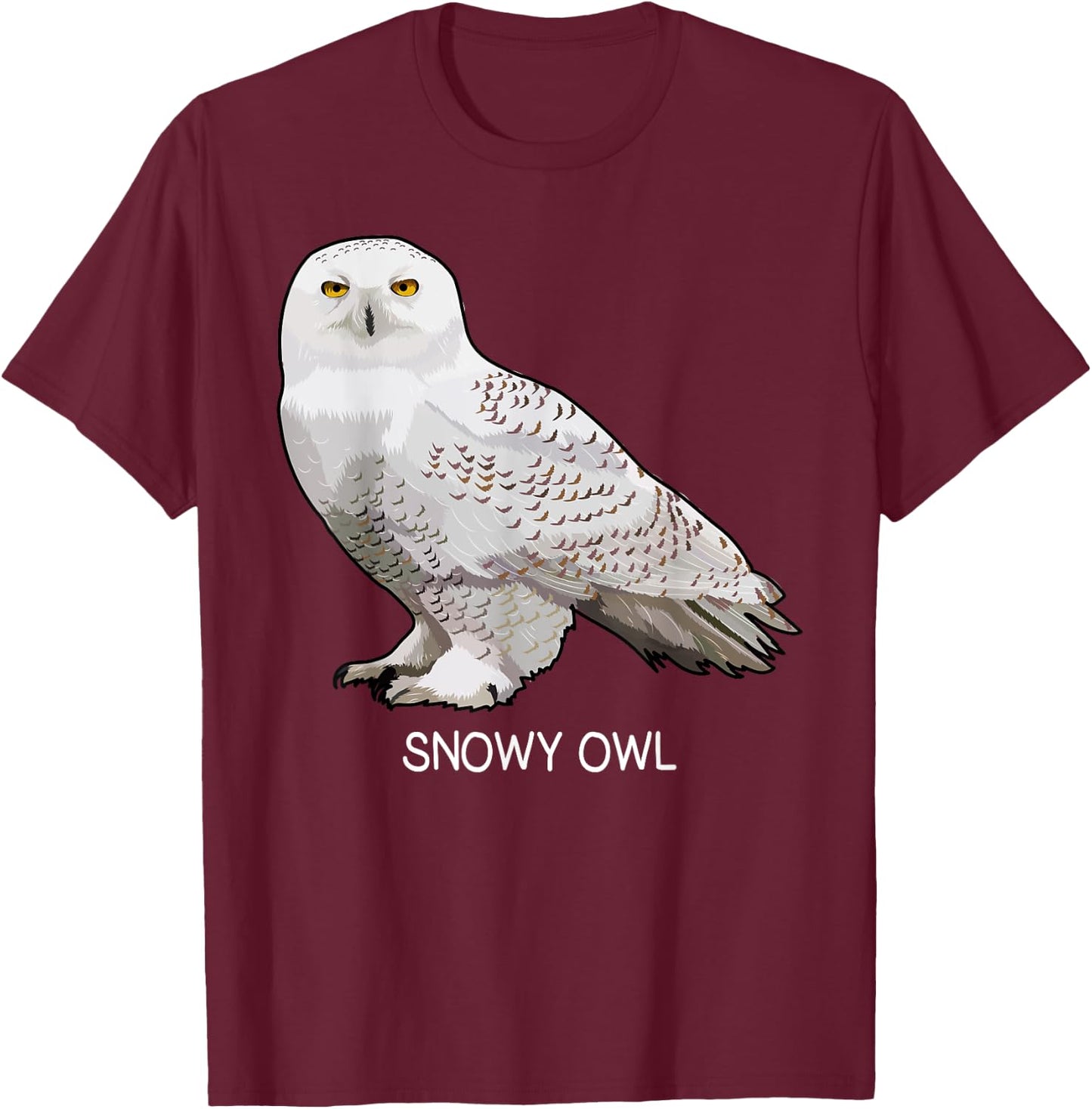 Snowy Owl Bird Lover T-Shirt - T-Shirt | Maroon