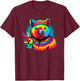 Peace Sign Tie Dye Wombat T-Shirt - T-Shirt | Maroon