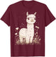 Llama Alpaca Lama Flowers Cute Adorable Baby Farm Animal T-Shirt - T-Shirt | Maroon