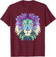 Geometric Lion Head Pastel Colors Purple Turquoise T-Shirt - T-Shirt | Maroon