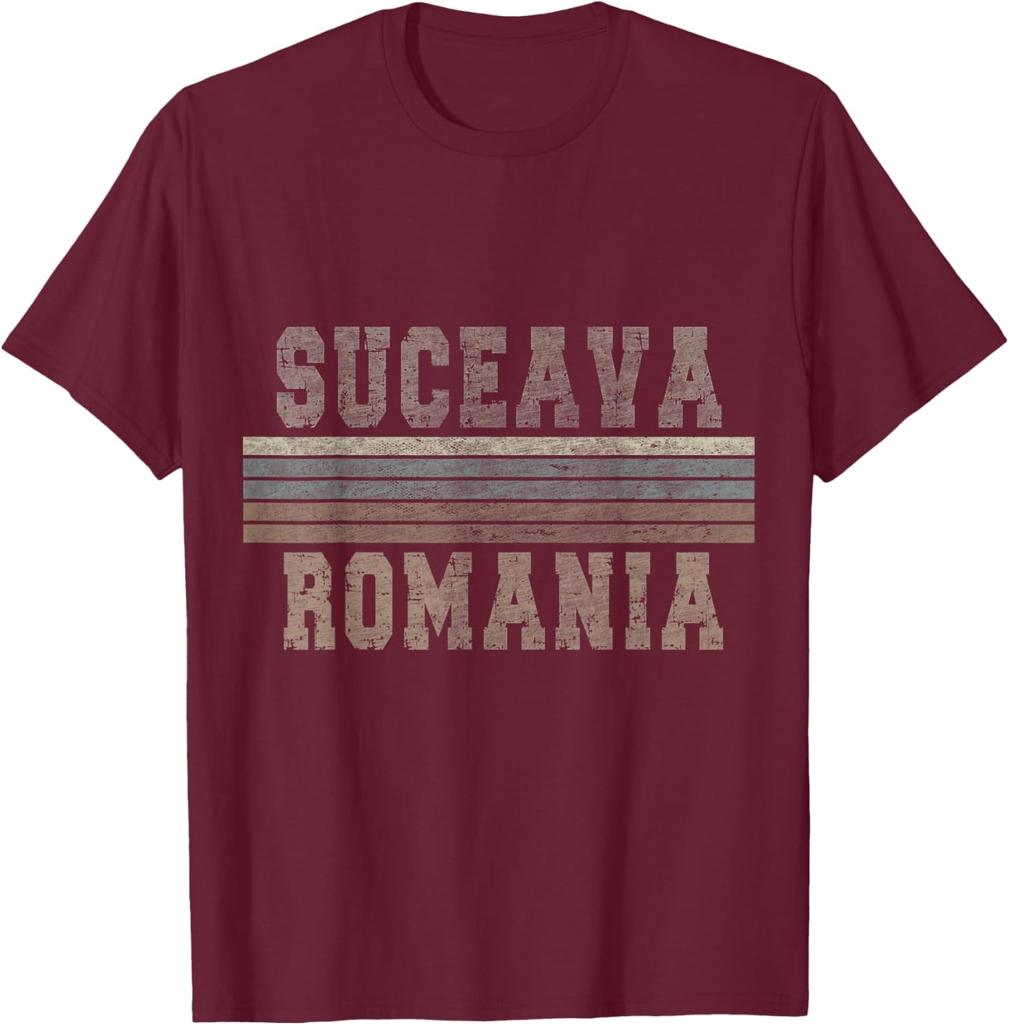 Retro Suceava Romania T-Shirt - T-Shirt | Maroon