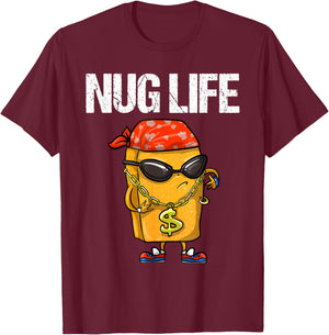 Funny Nug Life Gift | Cute Chicken Nuggets Lover Men Women T-Shirt - T-Shirt | Maroon