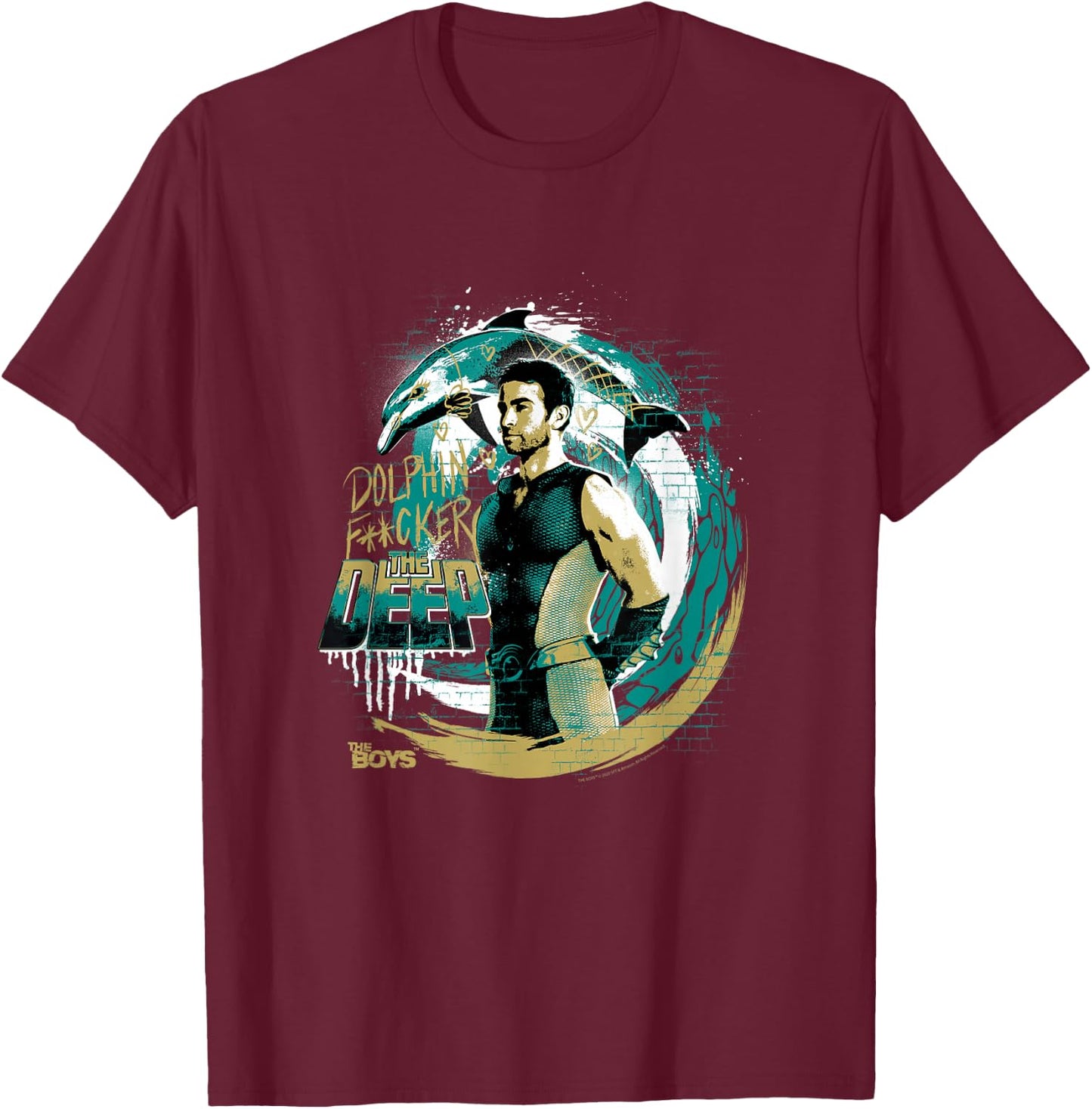The Boys The Deep Graffiti T-Shirt - T-Shirt | Maroon