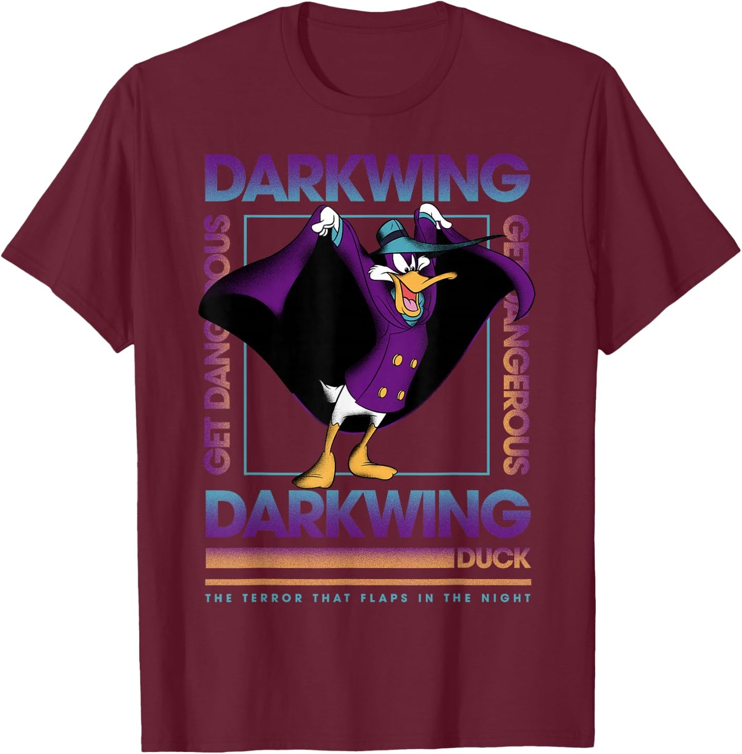 Disney Darkwing Duck Get Dangerous Square T-Shirt - T-Shirt | Maroon