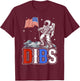 American Flag Astronaut Moon Dibs Red White Blue 4th of July T-Shirt - T-Shirt | Maroon