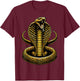 Golden Cobra Snake T-Shirt - T-Shirt | Maroon