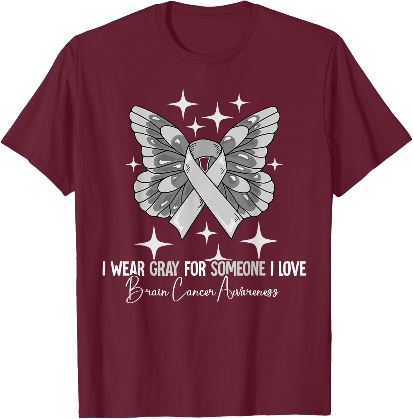 Brain Cancer Awareness T-Shirt - T-Shirt | Maroon