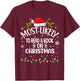 Most Likely To Read A Book On Christmas T-Shirt - T-Shirt | Maroon