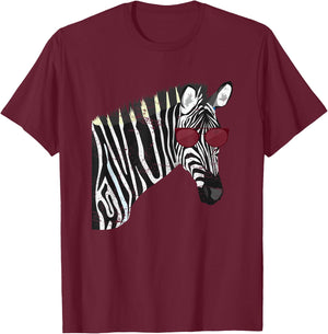 Cool Zebra T-Shirt - T-Shirt | Maroon