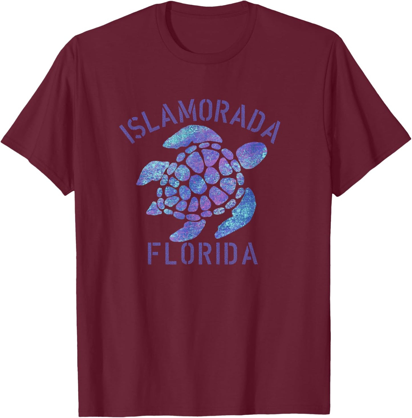 Islamorada, FL Beach Design / Tribal Turtle Gift Women Kids T-Shirt - T-Shirt | Maroon