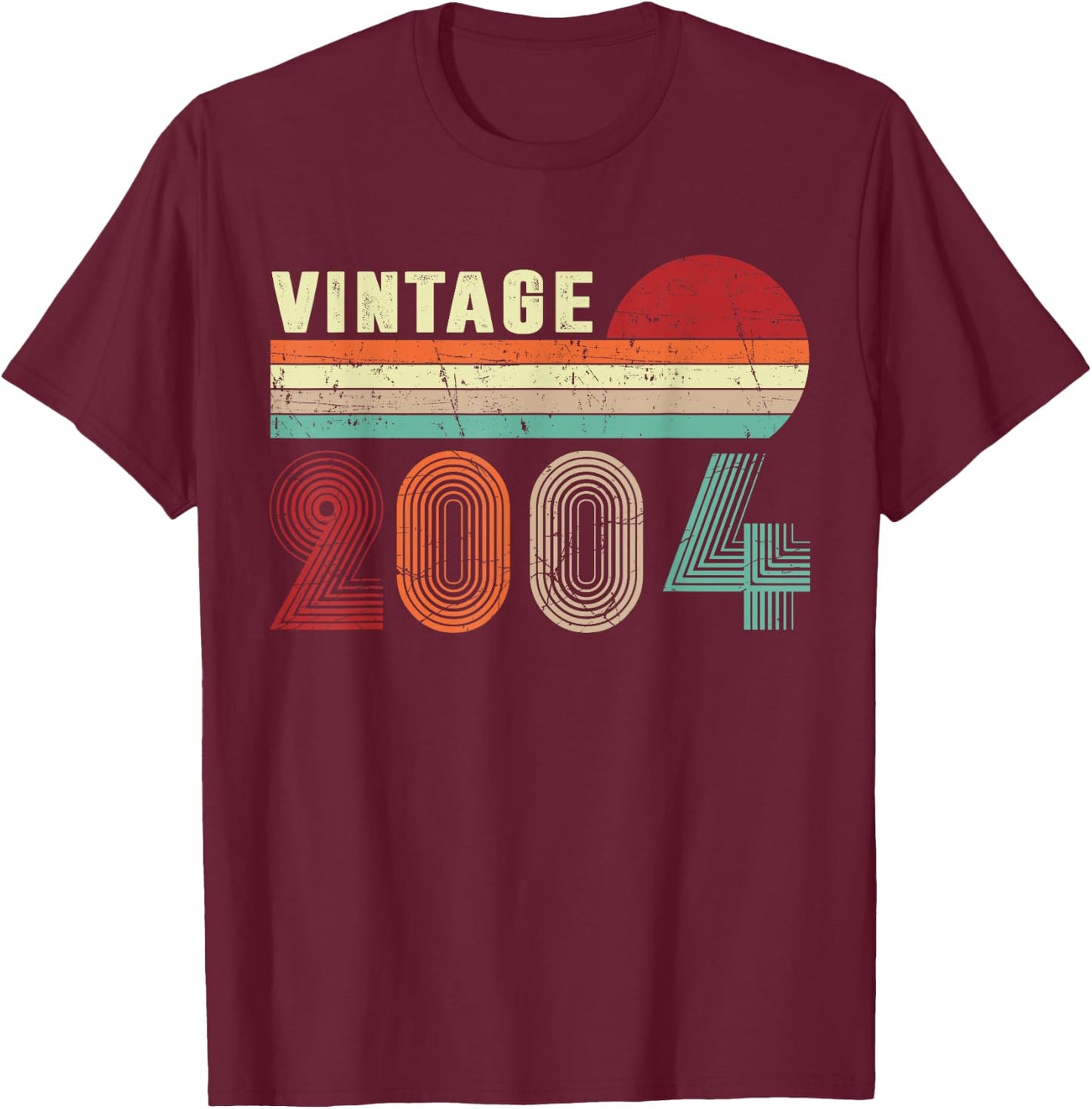 Vintage 2004 Funny 21 Years Old Men Women 21st Birthday T-Shirt - T-Shirt | Maroon